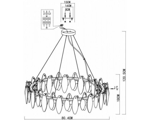 Подвесная люстра ST-Luce Ancona SL1227.103.12